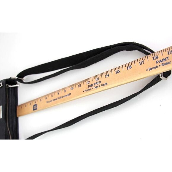 ESTALON BLACK GENUINE LEATHER ZIP TOP CROSSBODY MESSENDGER SHOULDER BAG PURSE - Picture 15 of 15